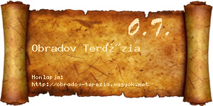 Obradov Terézia névjegykártya